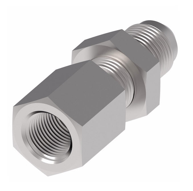 2239-8-10S Aeroquip by Danfoss | Internal Pipe/37° JIC Flare Bulkhead Adapter | -08 Female NPTF x -10 Male JIC | Steel