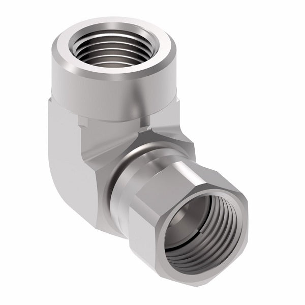 2244-8-8S Aeroquip by Danfoss | Internal Pipe/37° JIC Flare Swivel 90° Elbow Adapter | -08 Female NPTF x -08 Female 37° JIC Flare Swivel | Steel