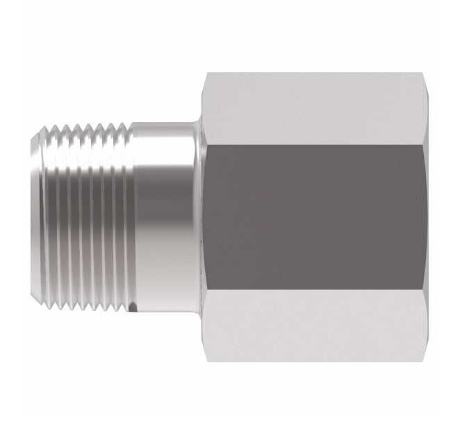 2246-2-4S Aeroquip by Danfoss | External Pipe/Internal SAE ORB Adapter | -02 Male NPTF x -04 Female SAE O-Ring Boss | Steel