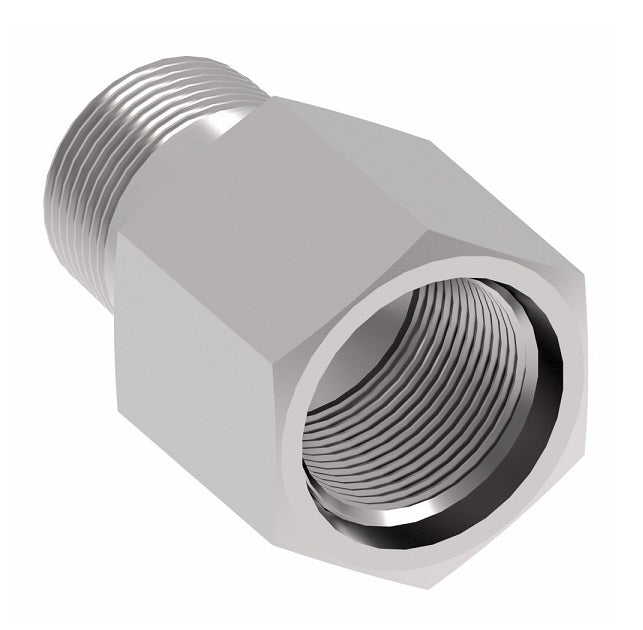 2246-2-4S Aeroquip by Danfoss | External Pipe/Internal SAE ORB Adapter | -02 Male NPTF x -04 Female SAE O-Ring Boss | Steel