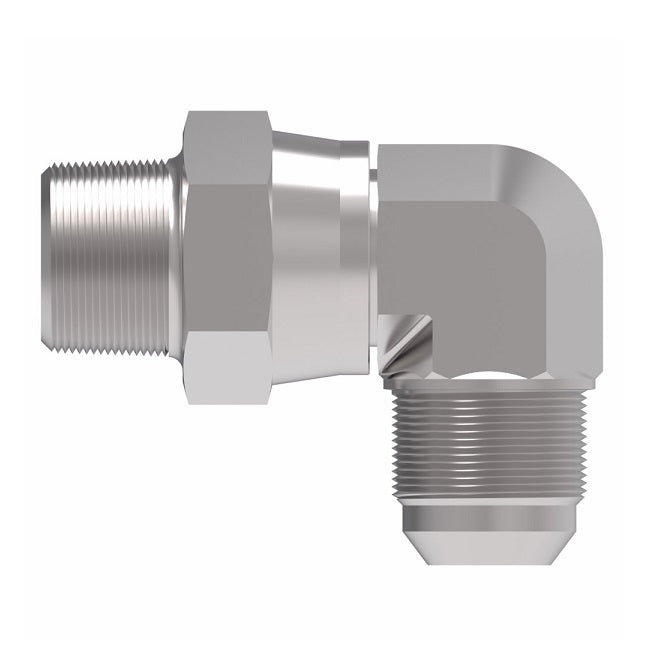 2249-4-6S Aeroquip by Danfoss | External Pipe Swivel/37° JIC Flare 90° Elbow Adapter | -04 Male NPTF Swivel x -06 Male 37° JIC Flare | Steel