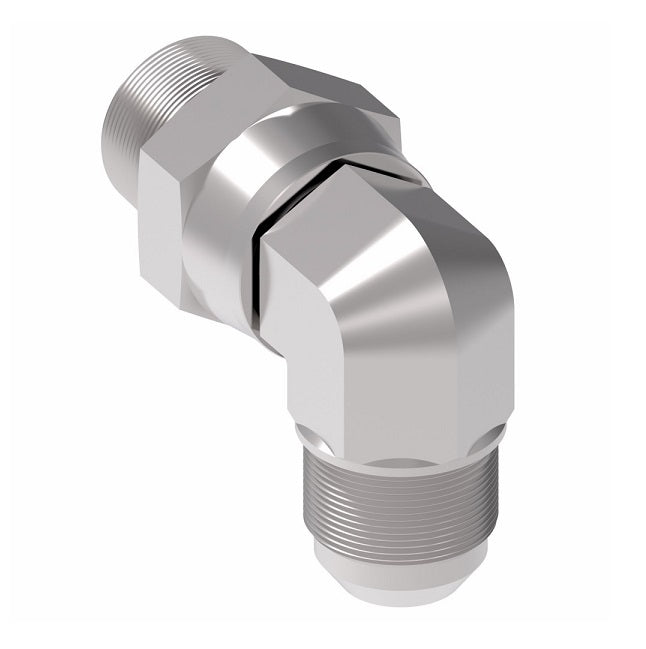 2249-12-12S Aeroquip by Danfoss | External Pipe Swivel/37° JIC Flare 90° Elbow Adapter | -12 Male NPTF Swivel x -12 Male 37° JIC Flare | Steel