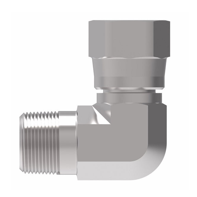 2250-2-5S Aeroquip by Danfoss | External Pipe/37° JIC Flare Swivel 90° Elbow Adapter | -02 Male NPTF x -05 Female 37° JIC Flare | Steel