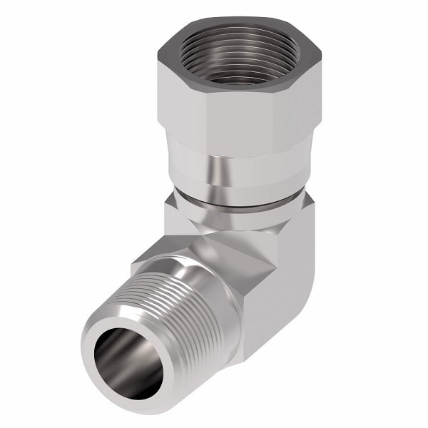2250-12-8S Aeroquip by Danfoss | External Pipe/37° JIC Flare Swivel 90° Elbow Adapter | -12 Male NPTF x -08 Female 37° JIC Flare | Steel