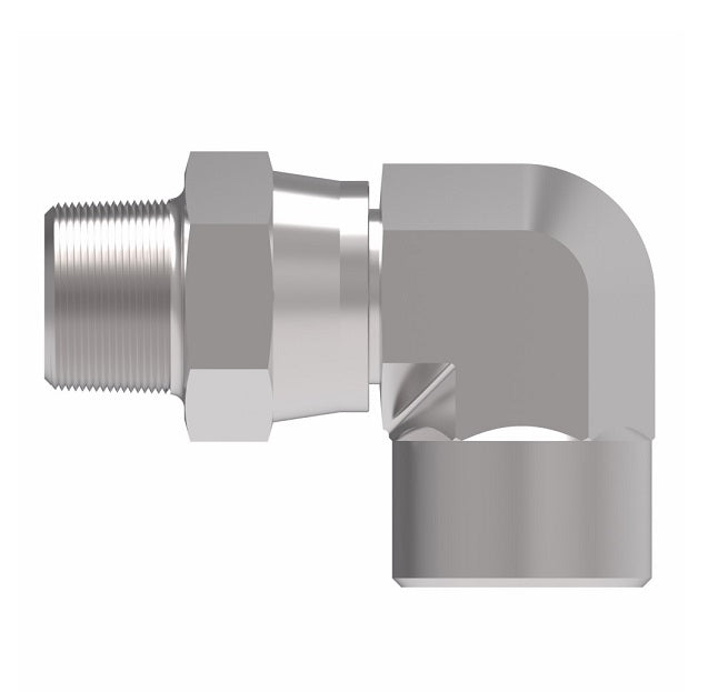 2252-4-4S Aeroquip by Danfoss | External Pipe Swivel/Internal Pipe 90° Elbow Adapter | -04 Male NPTF x -04 Female NPTF | Steel
