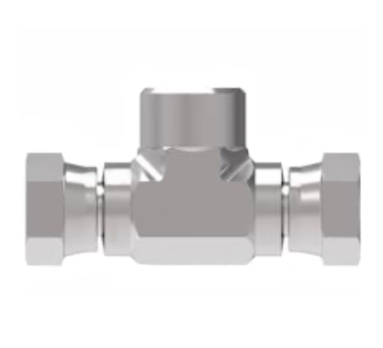 2253-6-6S Aeroquip by Danfoss | Internal Pipe Swivel (NPSM)/Internal Pipe Tee Adapter | -06 Female NPSM x -06 Female NPSM x -06 Female NPT | Steel