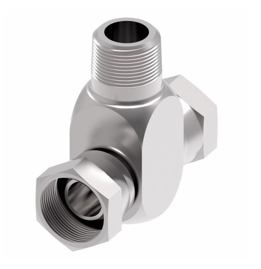 2254-12-12S Aeroquip by Danfoss | Internal Pipe Swivel (NPSM)/External Pipe Branch Tee Adapter | -12 Female NPSM x -12 Female NPSM x -12 Male NPTF | Steel