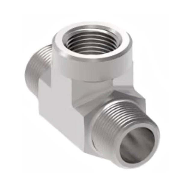 2256-8-8S Aeroquip by Danfoss | External Pipe/Internal Pipe Branch Tee Adapter | -08 Male NPTF x -08 Male NPTF x -08 Female NPTF | Steel