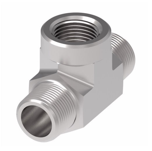 2256-8-8S Aeroquip by Danfoss | External Pipe/Internal Pipe Branch Tee Adapter | -08 Male NPTF x -08 Male NPTF x -08 Female NPTF | Steel