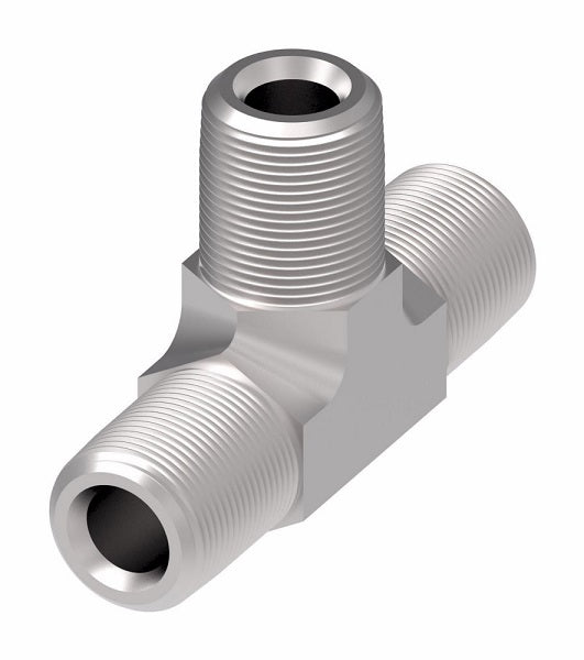 2257-8-8S Aeroquip by Danfoss | External Pipe Tee Adapter | -08 Male NPTF x -08 Male NPTF x -08 Male NPTF | Steel