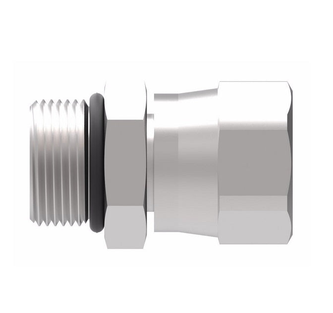 2266-6-4S Aeroquip by Danfoss | SAE ORB/37° Flare Swivel Adapter | -06 Male SAE O-Ring Boss x -04 Female 37° JIC Flare Swivel | Steel