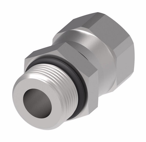 2266-6-8S Aeroquip by Danfoss | SAE ORB/37° Flare Swivel Adapter | -06 Male SAE O-Ring Boss x -08 Female 37° JIC Flare Swivel | Steel