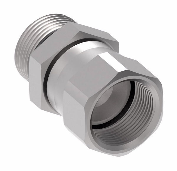 2266-20-20S Aeroquip by Danfoss | SAE ORB/37° Flare Swivel Adapter | -20 Male SAE O-Ring Boss x -20 Female 37° JIC Flare Swivel | Steel