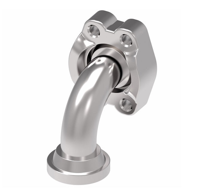 504089-24S Aeroquip by Danfoss | SAE Swivel Flange to Code 61 Split Flange 90° Elbow Adapter | Standard Pressure Series  | -24 Swivel Flange x -24 Code 61 Split Flange | Steel