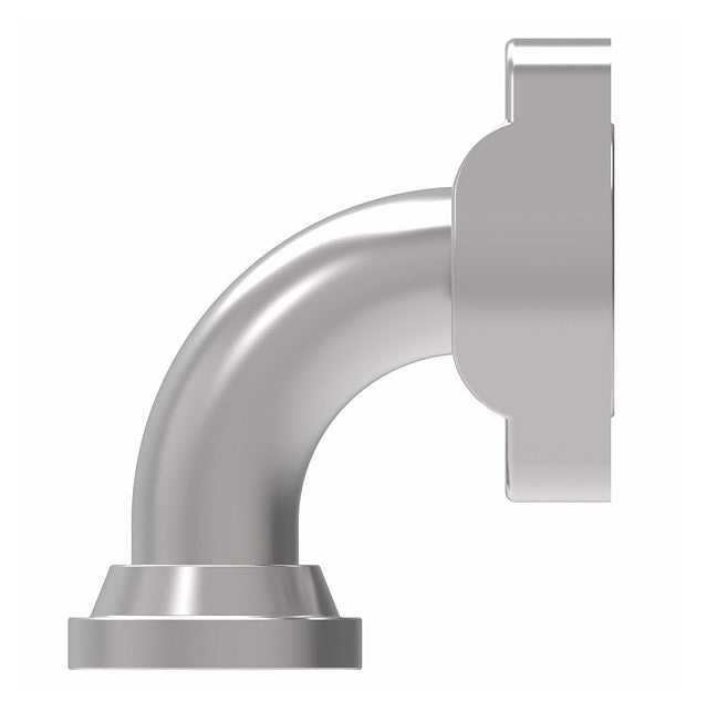 FF5321-3232S Aeroquip by Danfoss | SAE Swivel Flange to Code 61 Split Flange Long 90° Elbow Adapter | Standard Pressure Series | -32 Swivel Flange x -32 Code 61 Split Flange | Steel