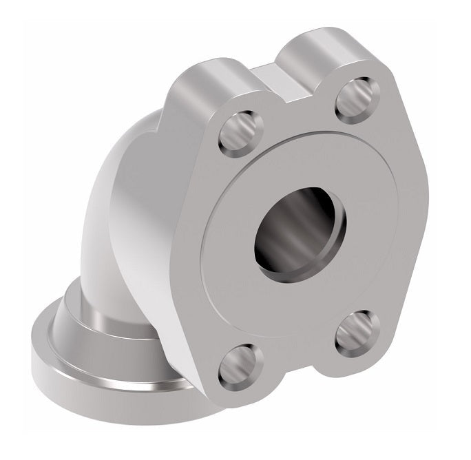 FF5321-2020S Aeroquip by Danfoss | SAE Swivel Flange to Code 61 Split Flange Long 90° Elbow Adapter | Standard Pressure Series | -20 Swivel Flange x -20 Code 61 Split Flange | Steel