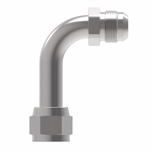 504095-8S Aeroquip by Danfoss | 37° JIC Flare Swivel/37° JIC Flare Long Drop 90° Elbow Adapter | -08 Female 37° JIC Flare Swivel x -08 Male 37° JIC Flare | Steel