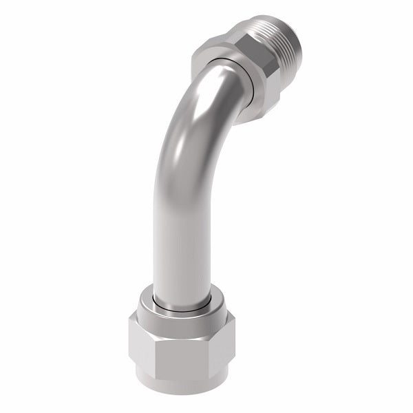 504095-8S Aeroquip by Danfoss | 37° JIC Flare Swivel/37° JIC Flare Long Drop 90° Elbow Adapter | -08 Female 37° JIC Flare Swivel x -08 Male 37° JIC Flare | Steel
