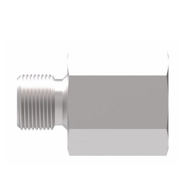 FF1009-0806S Aeroquip by Danfoss | SAE O-Ring Boss (ORB) Reducer Adapter (without O-Ring) | -08 Male SAE O-Ring Boss x -06 Female SAE O-Ring Boss | Steel