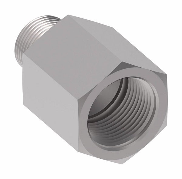 FF1009-1610S Aeroquip by Danfoss | SAE O-Ring Boss (ORB) Reducer Adapter (without O-Ring) | -16 Male SAE O-Ring Boss x -10 Female SAE O-Ring Boss | Steel