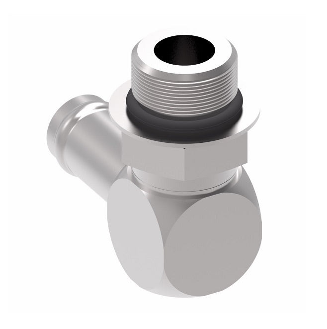 FF1167-1212S Aeroquip by Danfoss | SAE O-Ring Boss (ORB) (adj.)/Hose Connector 90° Elbow Adapter | -12 Male SAE O-Ring Boss x -12 Hose Connector | Steel