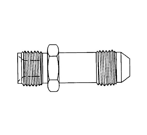 FF1327-0404S Aeroquip by Danfoss | 42° Inverted Flare/37° Flare Adapter (Long) | -04 Male 42° Inverted Flare x -04 Male 37° JIC Flare | Steel