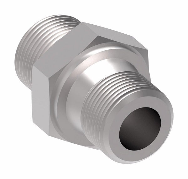 FF2485T0818S Aeroquip by Danfoss | ORS/Metric Connector (Mates with DIN 3852 Large Spotface) Adapter | -08 Male O-Ring Face Seal x M18 Male Metric | Steel