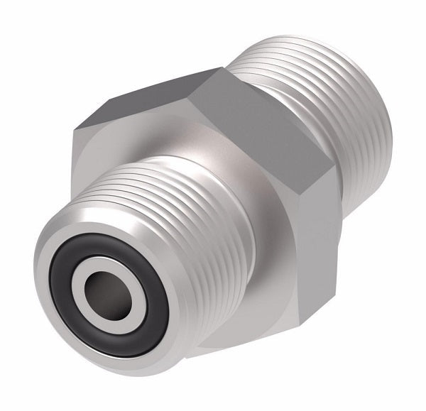 FF2485T0818S Aeroquip by Danfoss | ORS/Metric Connector (Mates with DIN 3852 Large Spotface) Adapter | -08 Male O-Ring Face Seal x M18 Male Metric | Steel