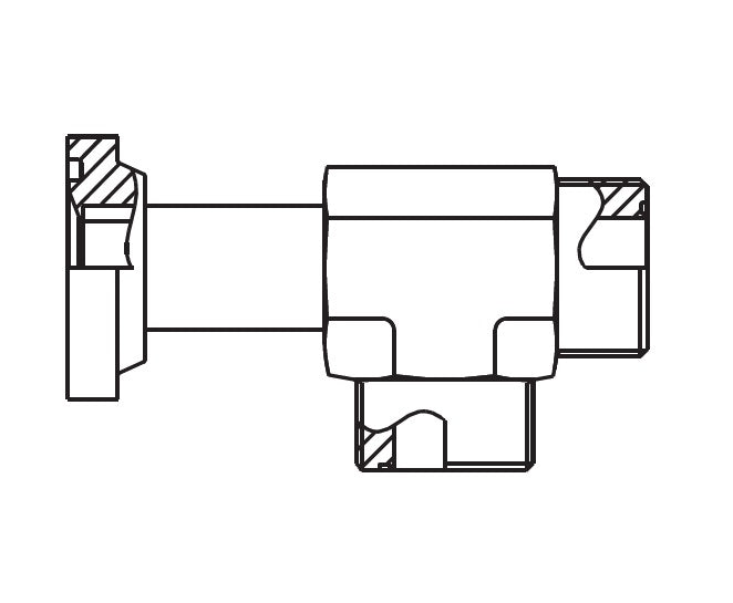 FF2522T1624S Aeroquip by Danfoss | ORS/Code 62 Split Flange Run Tee Adapter | -16 Male SAE O-Ring Face Seal x -24 Code 62 Split Flange | Steel