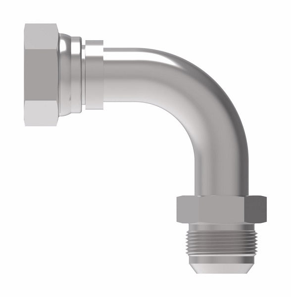 FF5163-2424S Aeroquip by Danfoss | 37° JIC Flare Swivel/37° JIC Flare 90° Elbow Adapter | -24 Female 37° JIC Flare Swivel x -24 Male 37° JIC Flare | Steel