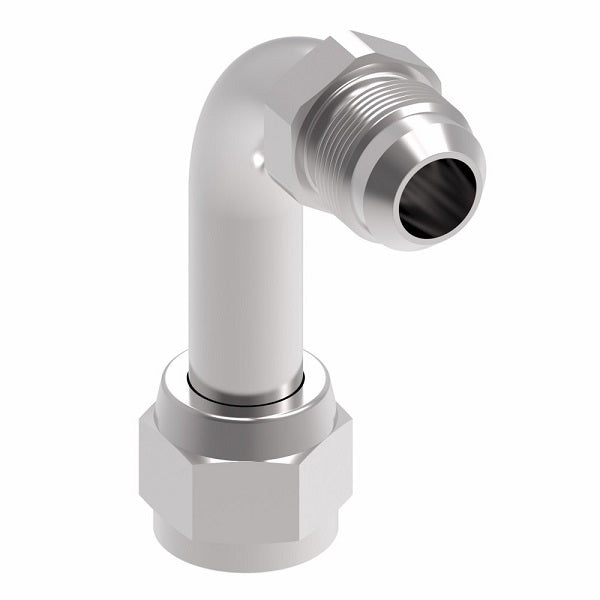 FF5164-2020S Aeroquip by Danfoss | 37° JIC Flare Swivel/37° JIC Flare Extra Long Drop 90° Elbow Adapter | -20 Female 37° JIC Flare Swivel x -20 Male 37° JIC Flare | Steel