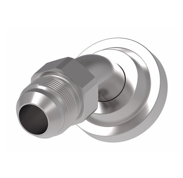 500023-16S Aeroquip by Danfoss | Code 61 Split Flange/37° JIC Flare 45° Elbow Adapter | Standard Pressure Series | -16 Code 61 Split Flange x -16 Male 37° JIC Flare | Steel