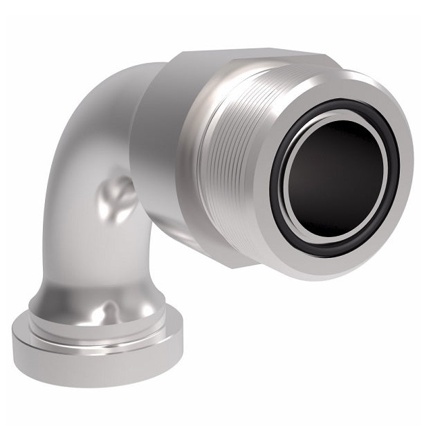 FF5946T1212S Aeroquip by Danfoss | ORS/Code 61 Split Flange 90° Elbow Adapter | -12 Male SAE O-Ring Face Seal x -12 Code 61 Split Flange | Steel