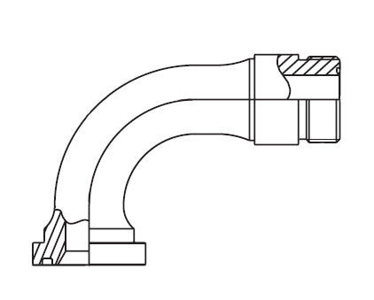 FF6062T1616S Aeroquip by Danfoss | ORS/Code 62 Split Flange Short Drop 90° Elbow Adapter | -16 Male SAE O-Ring Face Seal x -16 Code 62 Split Flange | Steel