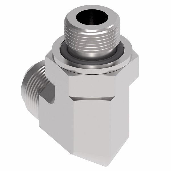 GG306-NP08-06 Aeroquip by Danfoss | Male 37° JIC/BSPP Male (Adj.) 90° Elbow Adapter | -08 Male 37° JIC x -06 Male BSPP | Steel