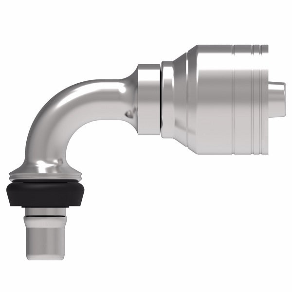 1A16MCB16 Aeroquip by Danfoss | Male STC (Snap to Connect) Hose End (MCB) 90° Elbow | TTC Crimp Fitting | -16 Male STC x -16 Hose Barb | Steel