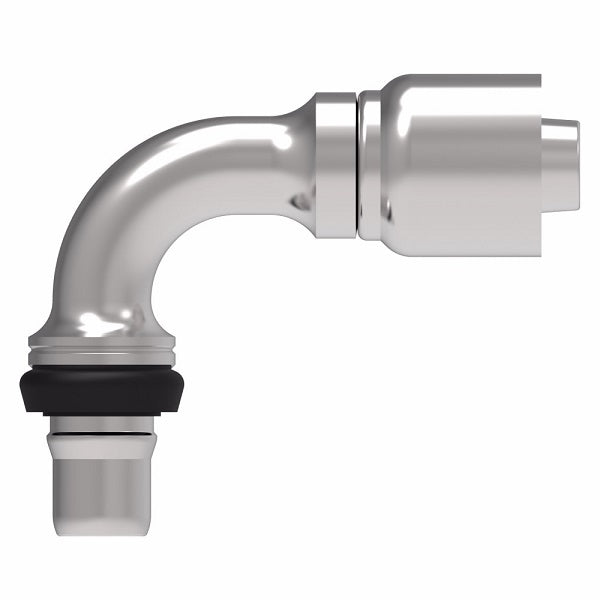 1G10MCB10.067 Aeroquip by Danfoss | Male STC (Snap to Connect) Hose End (MCB) 90° Elbow | OTC Crimp Fitting | -10 Male STC x -10 Hose Barb | Steel