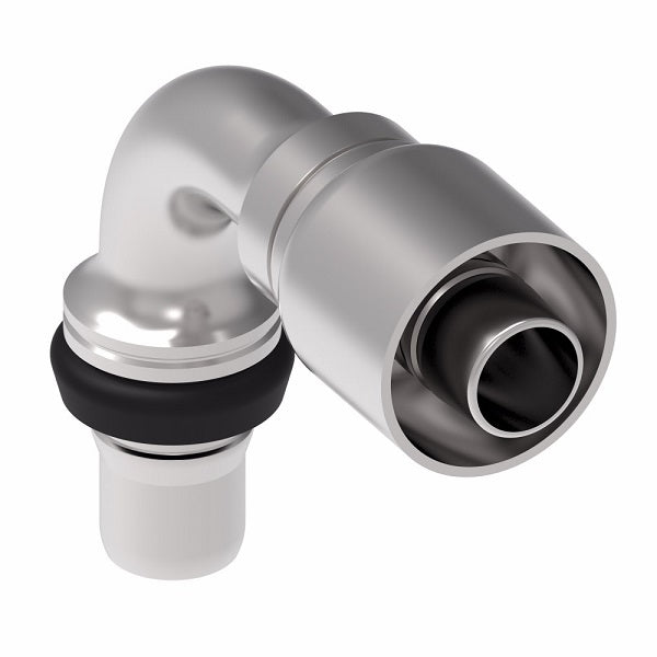 1G8MCB8 Aeroquip by Danfoss | Male STC (Snap to Connect) Hose End (MCB) 90° Elbow | OTC Crimp Fitting | -08 Male STC x -08 Hose Barb | Steel