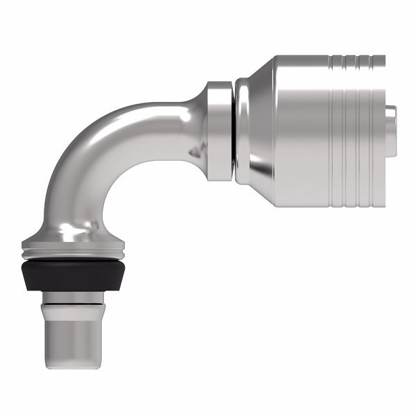 4S8MCB8 Aeroquip by Danfoss | Male STC (Snap to Connect) Hose End (MCB) 90° Elbow | TCC12 Crimp Fitting | -08 Male STC x -08 Hose Barb | Steel