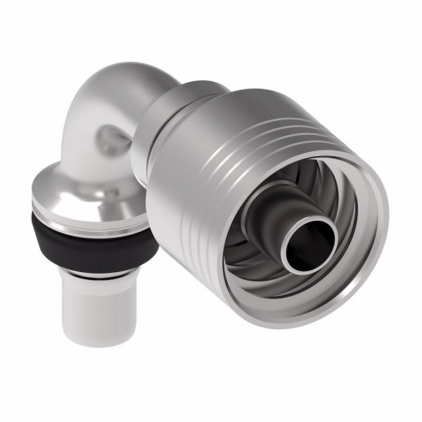 4S8MCB8 Aeroquip by Danfoss | Male STC (Snap to Connect) Hose End (MCB) 90° Elbow | TCC12 Crimp Fitting | -08 Male STC x -08 Hose Barb | Steel