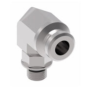 FF3056-0608S Aeroquip by Danfoss | Male NPTF to Female STC (Snap to Connect) Adapter (FF) 90° Elbow | -06 Male NPTF x -08 Female STC | Steel