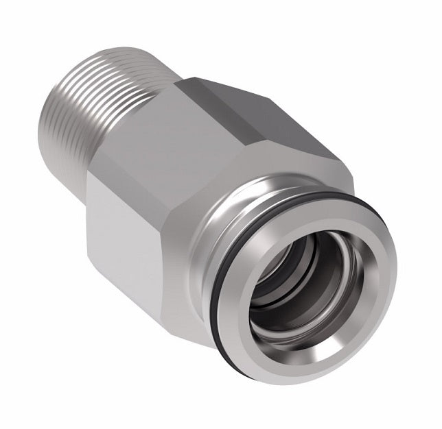 FF3089-0406S Aeroquip by Danfoss | Male NPTF to Female STC (Snap to Connect) Adapter (FF) | -04 Male NPTF x -06 Female STC | Steel