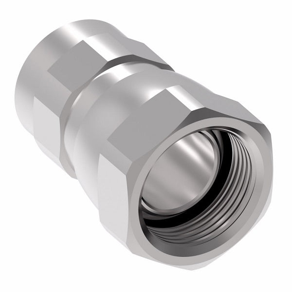 FF3236-0606S Aeroquip by Danfoss | Female ORS to Female STC (Snap to Connect) Adapter (FF) | -06 Female O-Ring Face Seal x -06 Female STC | Steel
