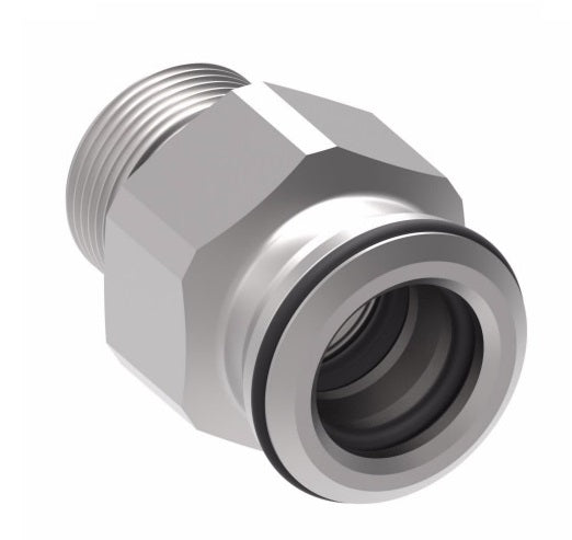 FF3284-1608S Aeroquip by Danfoss | Male Metric O-Ring Boss DIN 3852 to Female STC (Snap to Connect) Adapter (FF) | M16 Male Metric O-Ring Boss x -08 Female STC | Steel