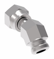 FF3362-0606S Aeroquip by Danfoss | Female ORS to Female STC (Snap to Connect) 45° Elbow Adapter (FF) | -06 Female O-Ring Face Seal x -06 Female STC | Steel