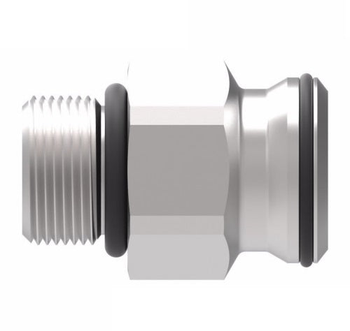 FF3509-0406S Aeroquip by Danfoss | Male BSPP (Special JIS) to Female STC (Snap to Connect) Adapter (FF) | -04 Male BSPP x -06 Female STC | Steel