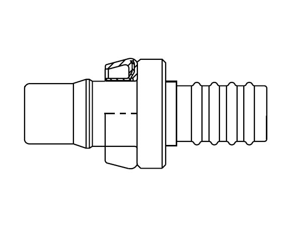 FJ4823-0808S Aeroquip by Danfoss | Nipple Assembly Male STC (Snap to Connect) Hose End (FJ) | for FC699 Hose | -08 Male STC x -08 Hose Barb | Steel
