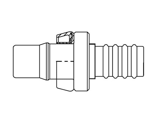 FJ4823-0606S Aeroquip by Danfoss | Nipple Assembly Male STC (Snap to Connect) Hose End (FJ) | for FC699 Hose | -06 Male STC x -06 Hose Barb | Steel