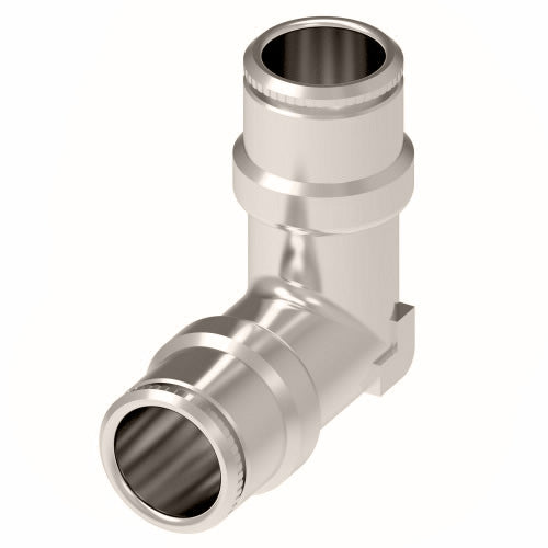 1165X2 by Danfoss | Push to Connect Adapter | Union 90° Elbow | 1/8" Tube OD x 1/8" Tube OD | Nickel Plated Brass