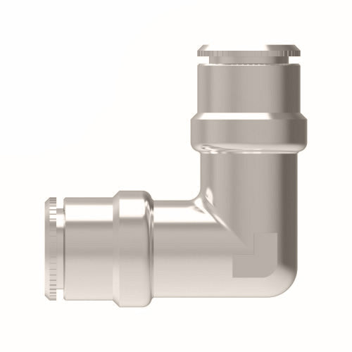 1165X4 by Danfoss | Push to Connect Adapter | Union 90° Elbow | 1/4" Tube OD x 1/4" Tube OD | Nickel Plated Brass